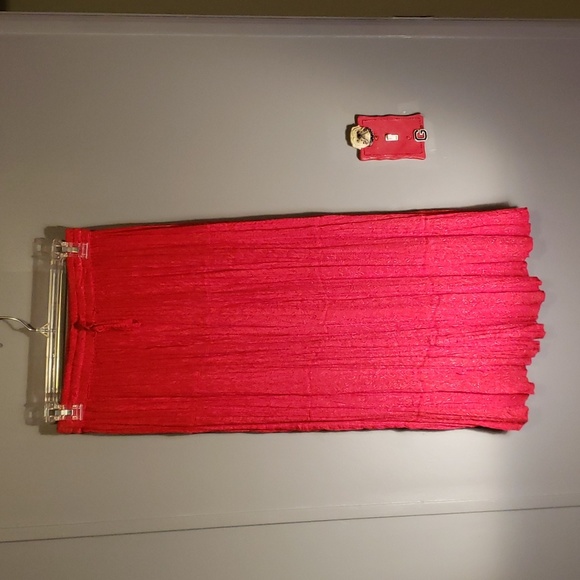 Krishna Elastic Drawstring Red Paisley Boho Skirt Lovely Dancing In! - Picture 1 of 8